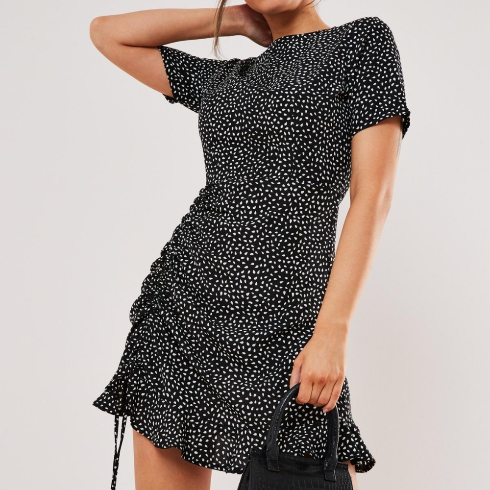 Missguided Black and White Polka Dot Dress